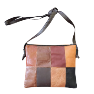 Cartera Banderola De Cuero Patchwork