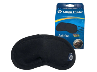 Antifaz Tapa Ojos Negro Algodon Linea Plata