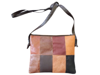 Cartera Bandolera De Cuero Patchwork
